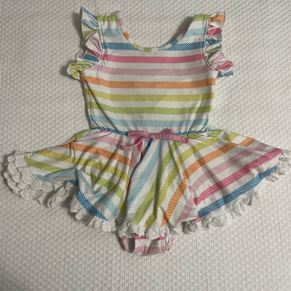 Cheeky Plum Vibrant Striped Girls Leotard